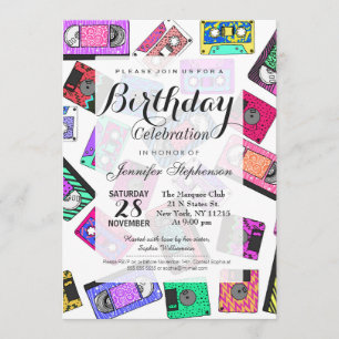 Retro 80's Neon Patterned Cassettebandjes van 90's Kaart