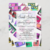 Retro 80's Neon Patterned Cassettebandjes van 90's Kaart (Voorkant / Achterkant)