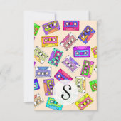Retro 80's Neon Patterned Cassettebandjes van 90's Kaart (Achterkant)