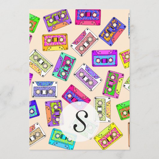 Retro 80's Neon Patterned Cassettebandjes van 90's Menu (Achterkant)