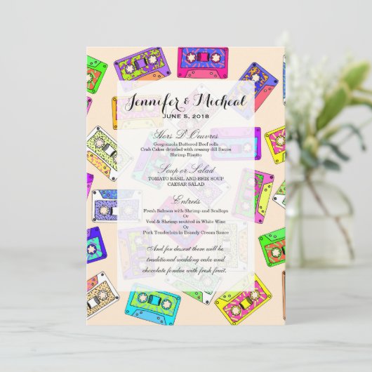 Retro 80's Neon Patterned Cassettebandjes van 90's Menu (Staand voorkant)