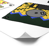 Retro 80's Neon Patterned Cassettebandjes van 90's Poster (Hoek)