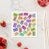 Retro 80's Neon Patterned Cassettebandjes van 90's Servetten (Insitu)