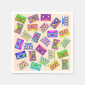 Retro 80's Neon Patterned Cassettebandjes van 90's Servetten (Voorkant)