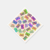 Retro 80's Neon Patterned Cassettebandjes van 90's Servetten (Hoek)