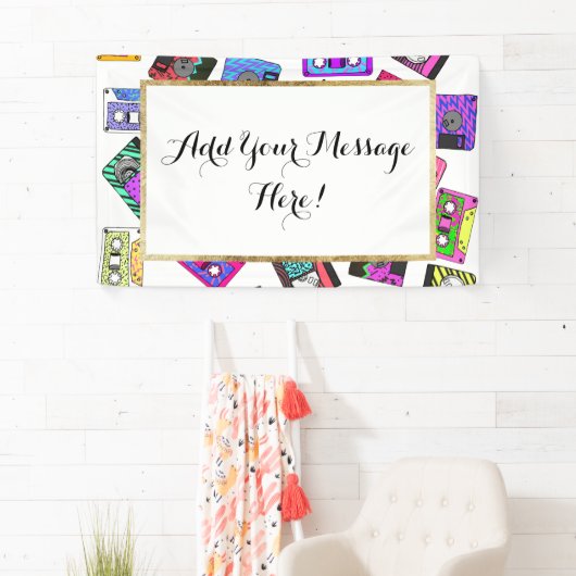 Retro 80's Neon Patterned Cassettebandjes van 90's Spandoek (Insitu)