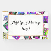 Retro 80's Neon Patterned Cassettebandjes van 90's Spandoek (Horizontaal)