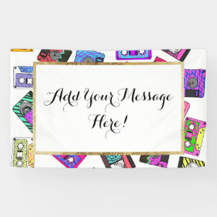 Retro 80's Neon Patterned Cassettebandjes van 90's Spandoek