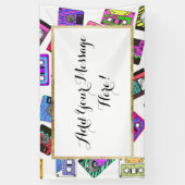 Retro 80's Neon Patterned Cassettebandjes van 90's Spandoek (Verticaal)