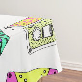 Retro 80's Neon Patterned Cassettebandjes van 90's Tafelkleed (Voorbeeld)