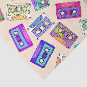 Retro 80's Neon Patterned Cassettebandjes van 90's Tissuepapier (Detail)