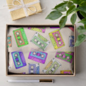 Retro 80's Neon Patterned Cassettebandjes van 90's Tissuepapier (Geschenk)