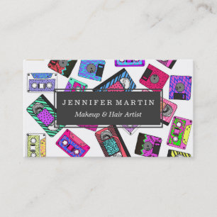 Retro 80's Neon Patterned Cassettebandjes van 90's Visitekaartje