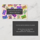 Retro 80's Neon Patterned Cassettebandjes van 90's Visitekaartje (Voorkant / Achterkant)