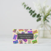 Retro 80's Neon Patterned Cassettebandjes van 90's Visitekaartje (Staand voorkant)
