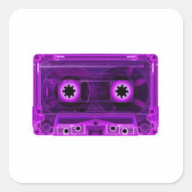Retro 80s Neon Purple Transparent Cassette Tape Di
