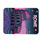 Retro 80s Neon Synthwave Colosseum Rome Magneet (Horizontaal)