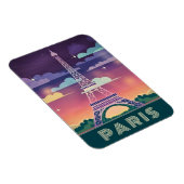 Retro 80s Neon Synthwave Eiffel Tower Paris Frankr Magneet (Rechterzijde)