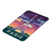 Retro 80s Neon Synthwave Eiffel Tower Paris Frankr Magneet (Linkerzijde)