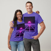 Retro 80s Neon Synthwave Grid Oneindigheid Estheti T-shirt (Unisex)