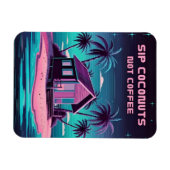 Retro 80s Neon Synthwave Tropisch Eiland Zomer Magneet (Horizontaal)