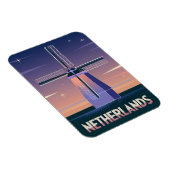 Retro 80s Neon Vaporwave Nederland Windmolen Magneet (Rechterzijde)