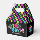 Retro 80s Neon Verjaardag Favoriete Boxen Bedankdoosjes (Voorkant Zijde)