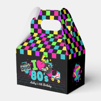 Retro 80s Neon Verjaardag Favoriete Boxen Bedankdoosjes