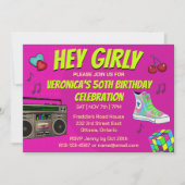 Retro 80's neon Verjaardag Kaart (Voorkant)