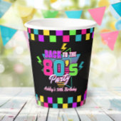 Retro 80's Neon Verjaardag Party Papieren Cups Papieren Bekers