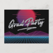 Retro 80's New Wave Afstuderen Afstudeerder Party Briefkaart (Voorkant)