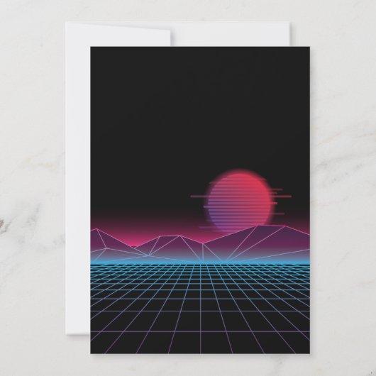 Retro 80's New Wave Afstuderen Fotoaankondiging Kaart (Achterkant)