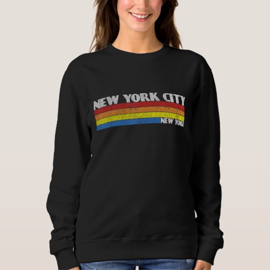 Retro 80s New York City NY Souvenir Trui (Voorkant)