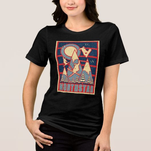 Retro 80s Northstar Ski Avontuur Tri-Blend Shirt (Voorkant)