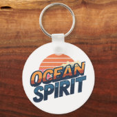 Retro 80s "Ocean Spirit" Sunset Sleutelhanger (Achterkant)