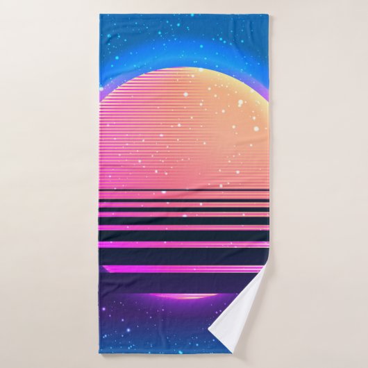 Retro  80s of 90s geometrische stijl abstract badhanddoek (Badhanddoek)