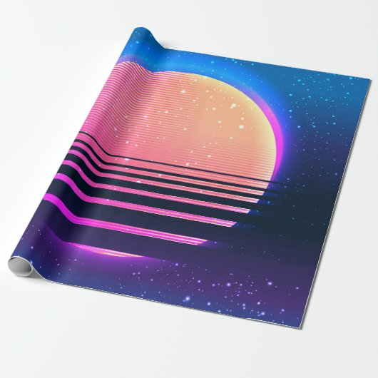 Retro  80s of 90s geometrische stijl abstract cadeaupapier (Uitgerold)