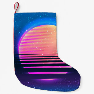 Retro 80s of 90s geometrische stijl abstract kleine kerstsok