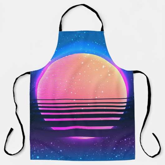 Retro 80s of 90s geometrische stijl abstract schort (Voorkant)