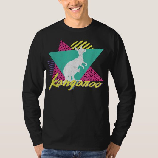  retro 80s of 90s Kangaroo T-Shirt (Voorkant)