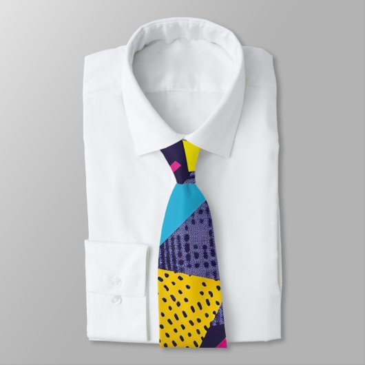 Retro 80s op maat gemaakte stropdas – Elegante mod (Gebonden)