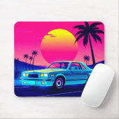 Retro 80s Outrun Sunset XL Gaming Desk Mat Muismat (Met muis)