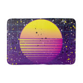 Retro 80's Paarse Gele Zon Badmat (Voorkant)