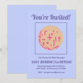 Retro 80s Paarse Roze Gele Disco 21ste Verjaardag Kaart (Voorkant / Achterkant)