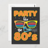 Retro 80s Partij zoals de jaren 80 Briefkaart (Voorkant / Achterkant)