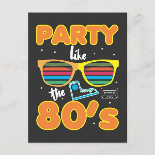 Retro 80s Partij zoals de jaren 80 Briefkaart (Voorkant)