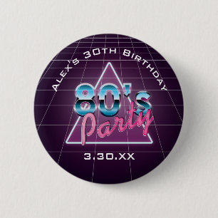 Retro 80's Party Button