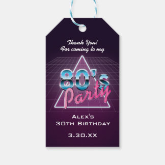 Retro 80's Party Gift Labels Cadeaulabel