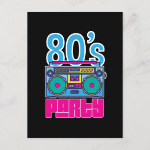 Retro 80's Party Girl Geweldige Colorful Briefkaar Briefkaart