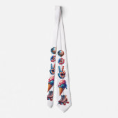 Retro 80's Patriot Vlag Stropdas (Achterkant)